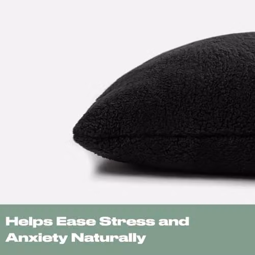 OHS Teddy Fleece Bolster Pillow in Black, Length: 137 cm – 6