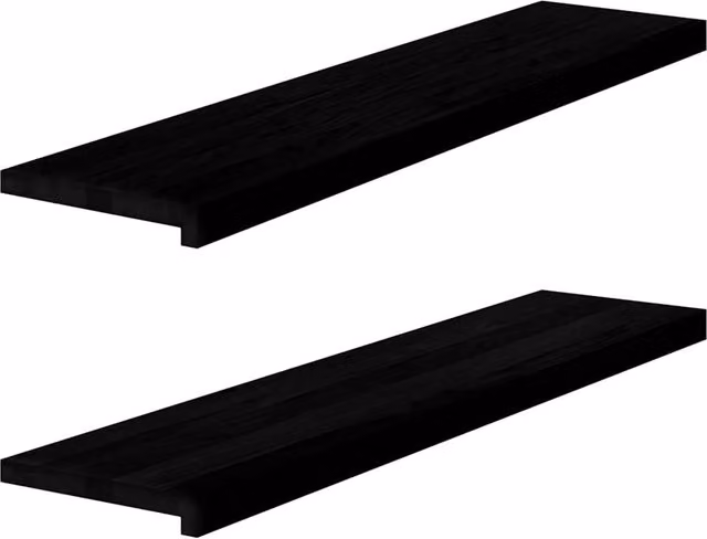 Berkfield Home Solid Oak Wood Window Sills, 2 Pack, Dark Brown, W: 110 cm, D: 30 cm, H: 2 cm