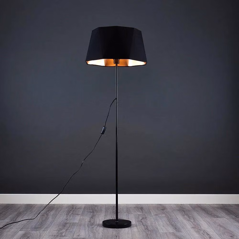 ValueLights Charlie Modern Black and Copper Metal Floor Lamp – 3