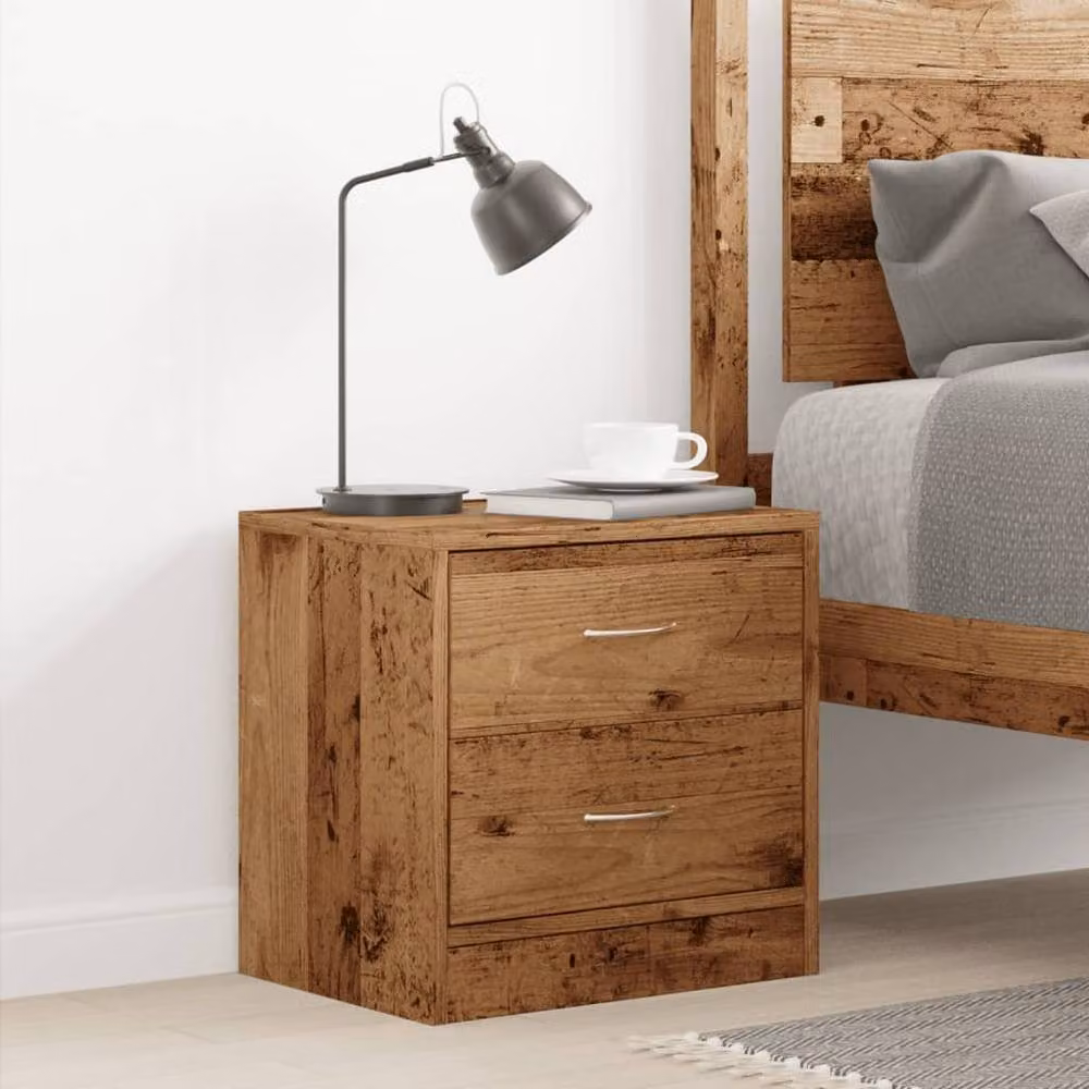 Berkfield Home Bedside Cabinet in Brown Old Wood, W/D/H: 40 x 30 x 40 cm – 2