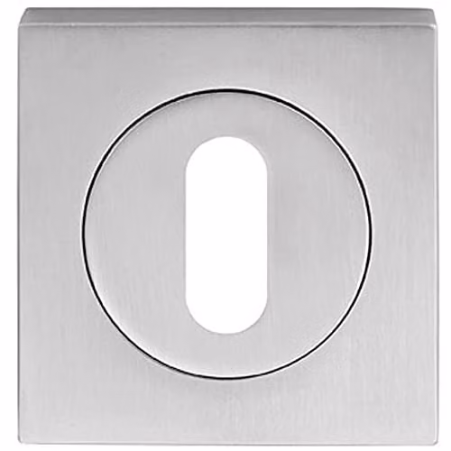 Loops Square Lock Profile Escutcheon in Chrome with Concealed Fix, 51 x 51 mm