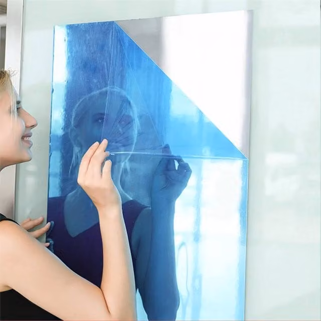 Nordara Silver Self Adhesive Mirror Wall Sticker Roll for DIY Bathroom Decor