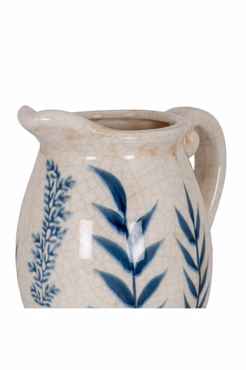 KDMD Blue and Beige Floral Ceramic Olpe Jug Vase for Tabletop Decor – 2