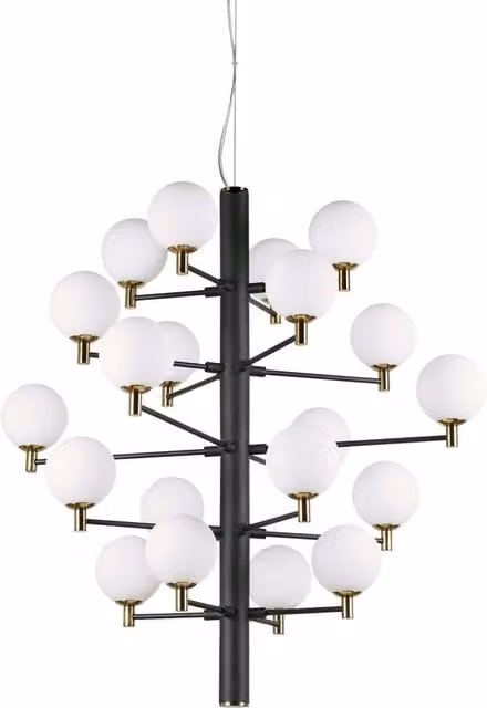 Netlighting Copernico 20 Light Multi Arm Ceiling Pendant Light in Black with G9 Bulbs
