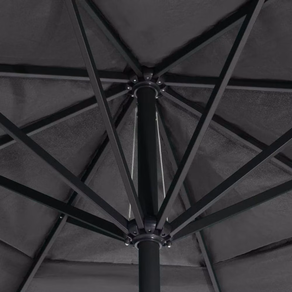 Berkfield Home Outdoor Parasol with Aluminium Pole, Anthracite and Black, 600 cm – 3