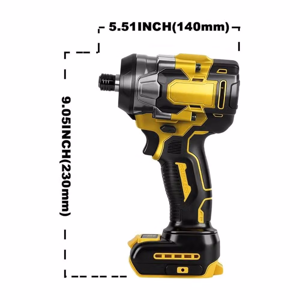 SPETLEK 1/4 Inch Cordless Brushless Impact Driver, 2500rpm, Yellow – 2