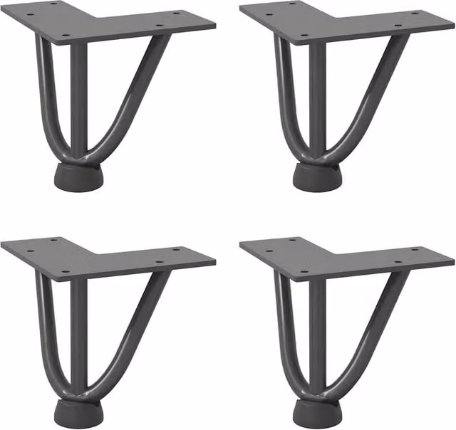 Berkfield Home Hairpin Table Legs, 4 Pieces, Anthracite Matt Solid Steel, Height: 10 cm