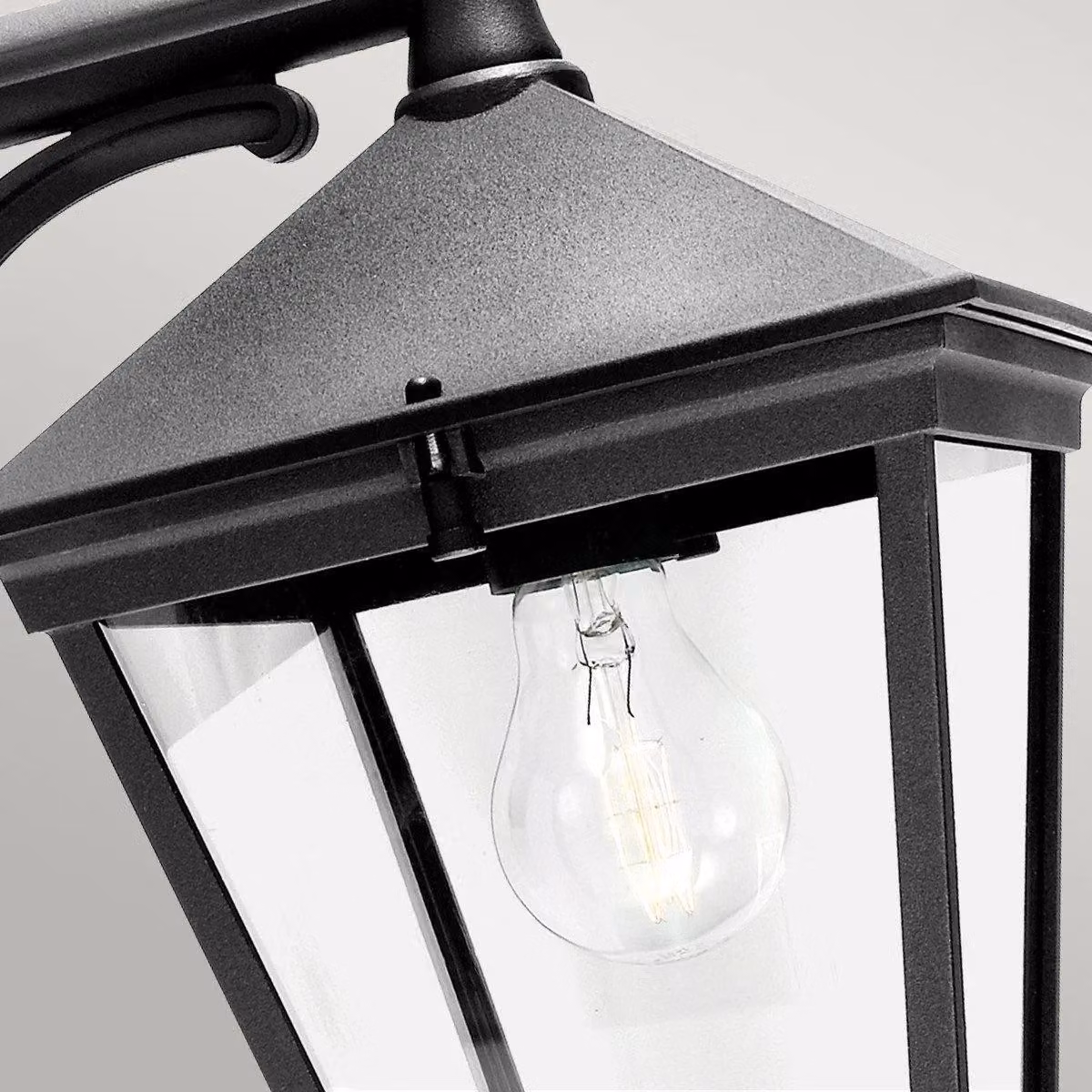 Netlighting Turin Black Outdoor Wall Lantern Light with Transparent Glass and E27 Socket, IP54 Rated – 3