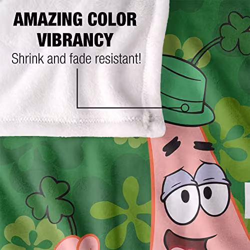 LOGOVISION Spongebob Happy Me Day Silky Touch Super Soft Fleece Throw Blanket, White, W/D/H: 152 x 127 cm – 3