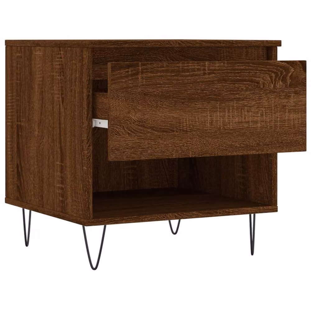 Berkfield Home Set of 2 Modern Square Coffee Tables in Brown Oak, W/D/H: 50 x 46 x 50 cm – 3