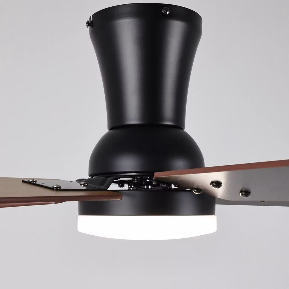 NIVOR Modern Dimmable LED Ceiling Fan with RGB Light and Remote Control in Brown – 8