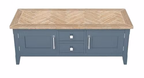 Baumhaus Signature Blue Widescreen Television Stand, W/D/H: 140 x 45 x 46 cm
