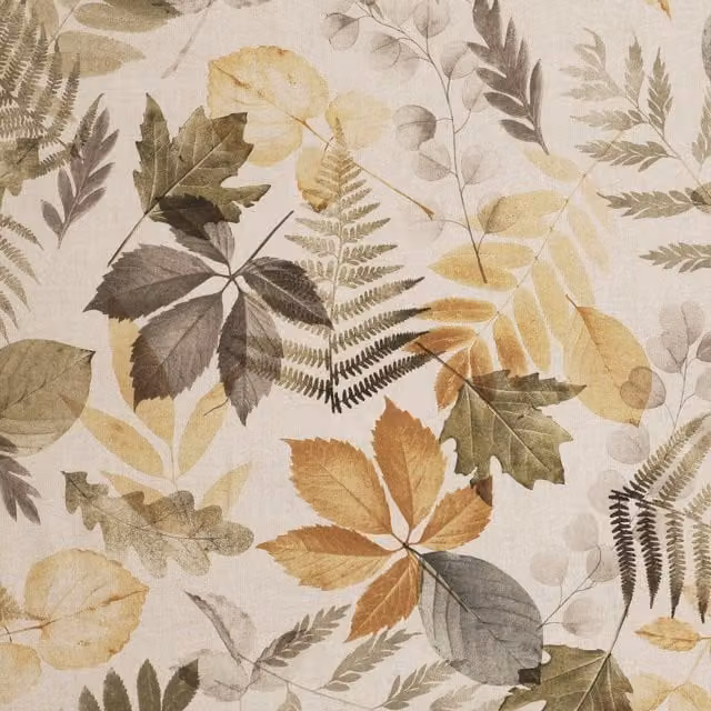 ANTE DECOR Folium Fabric Shiraz Cotton Floral Curtains in Yellow and Beige