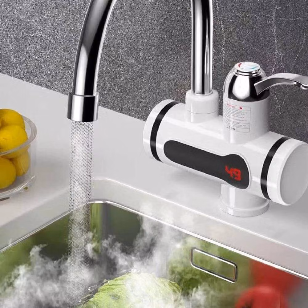FLAVORA 360° Electric Boiling Water Single Lever Kitchen and Bathroom Tap in White Matt – 3