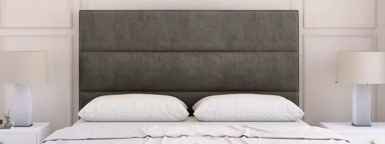 Sloomy Texas Super King Divan Bed Base and 26 inch Struts Headboard in Light Grey Velvet Fabric, W/D/H: 200 x 200 cm