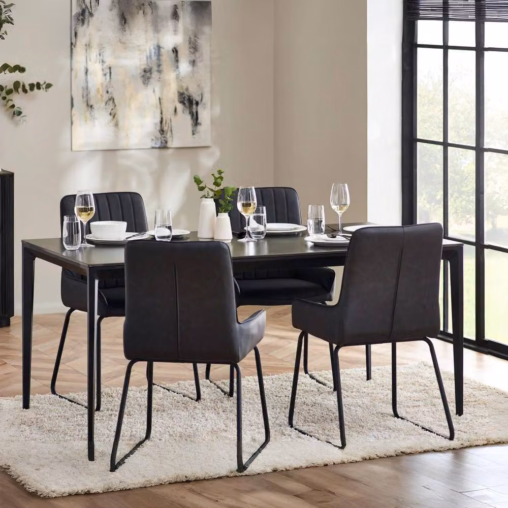Cheshire Premium Marbella Rectangular Stone Top Dining Table in Slate Grey, Width: 120 cm – 2