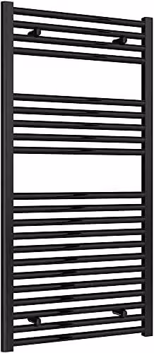 Reina Diva Black Steel Heated Towel Rail W: 120 cm, H: 12 cm
