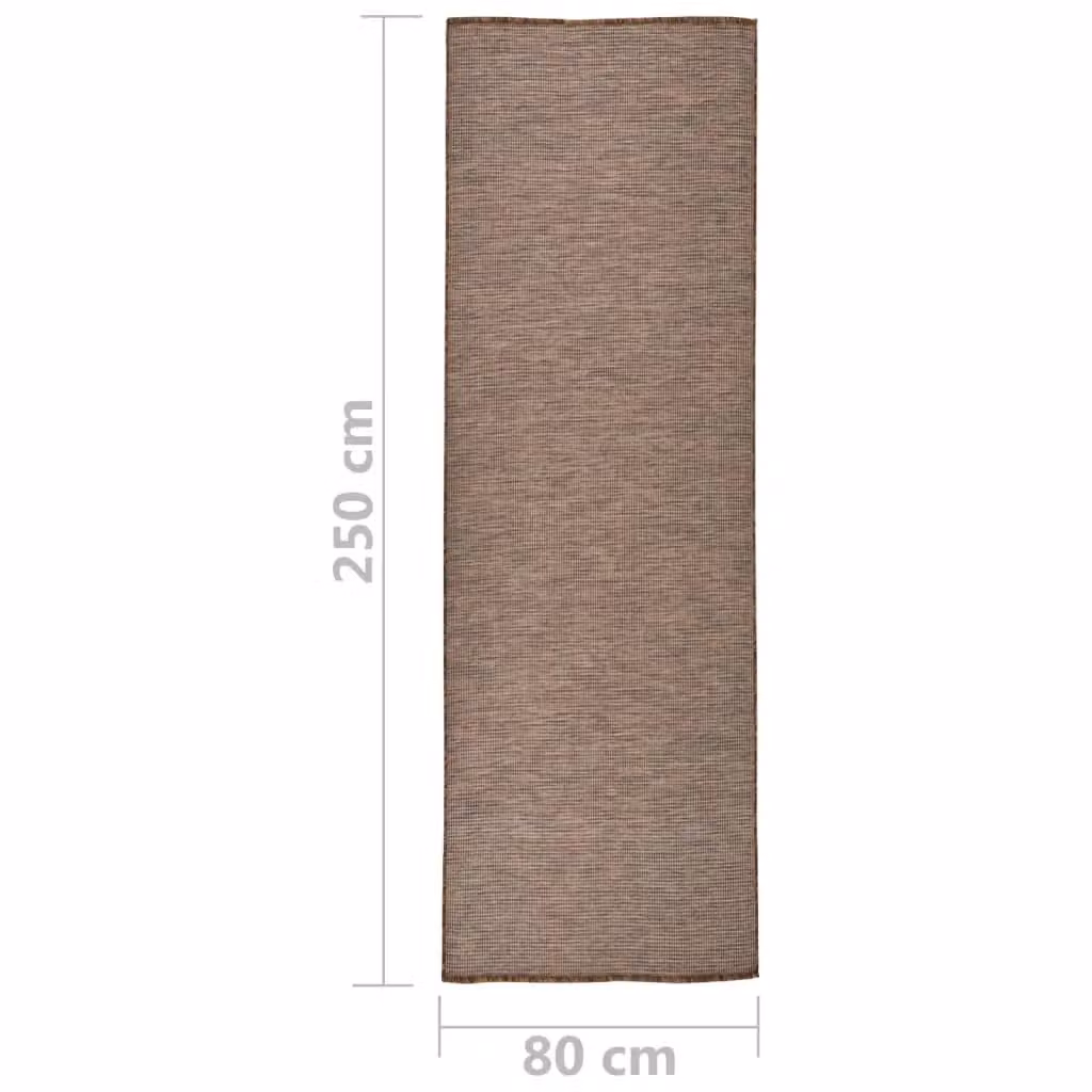 Berkfield Home Brown Flatweave Outdoor Rug, W/D/H: 80 x 250 cm – 4