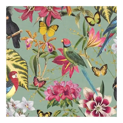 Graham & Brown Envy Paradiso Multicolour Green Floral and Botanical Wallpaper Roll