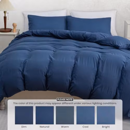 Pamposh King Size Reversible Microfibre Duvet Cover and Pillowcase Set, Blue, W/D/H: 180 x 200 cm, Pillowcase: 50 x 75 cm – 3