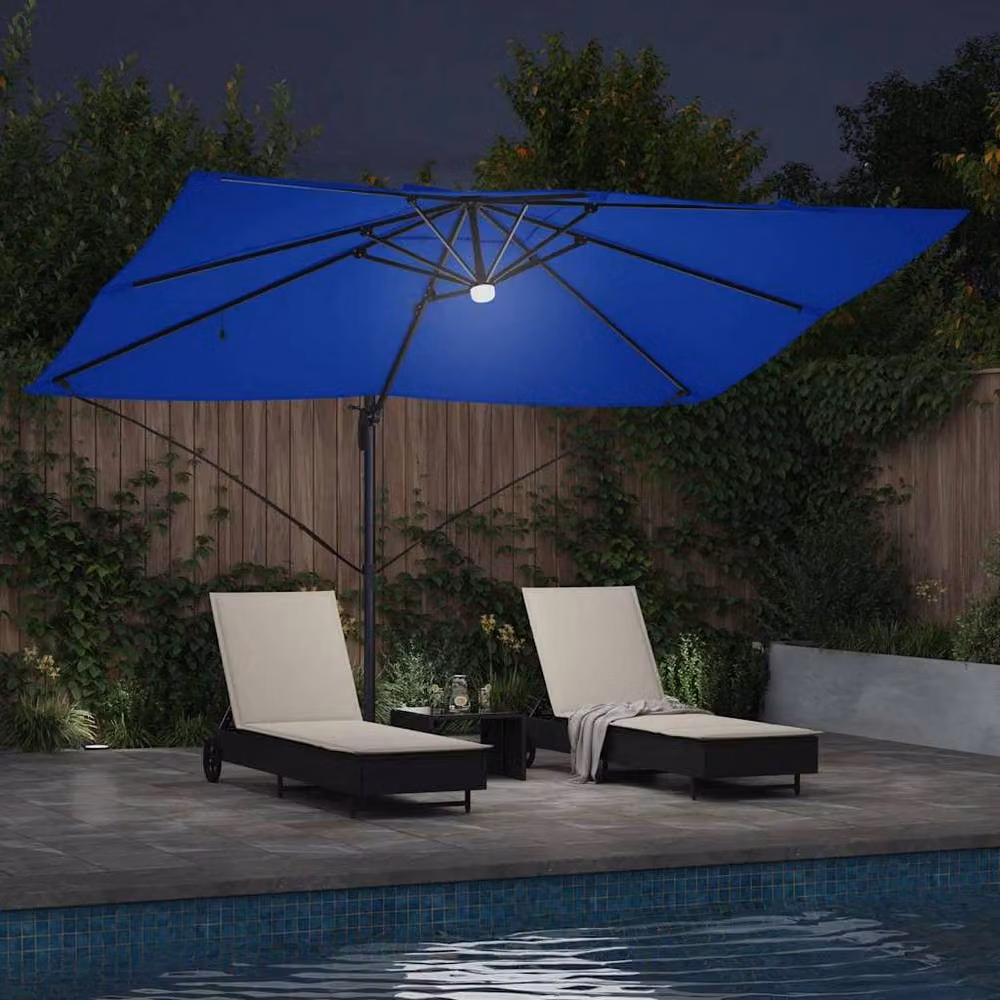 Berkfield Home Modern Cantilever Umbrella in Azure Blue with Polyester Canopy – 3