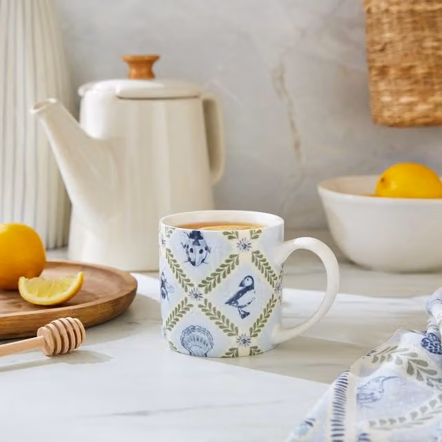 Ulster Weavers Coastal Treasures Bone China Mug in Blue and Green – 1