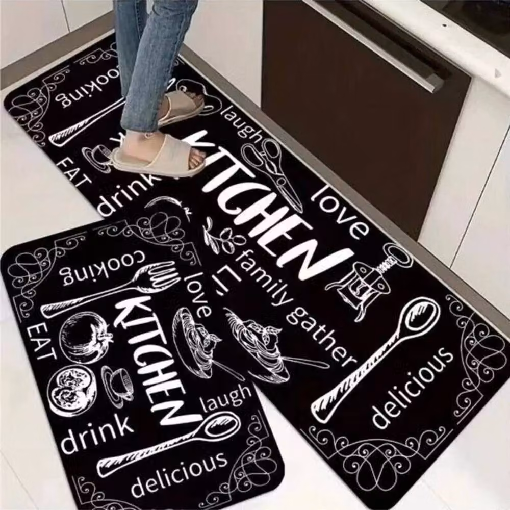 SPETLEK Skull Non Slip Kitchen Mat, Black, W: 40 cm, L: 120 cm – 3