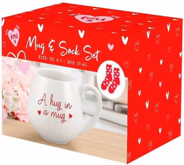 KDMD A Hug in a Mug and Socks Set in White – 1