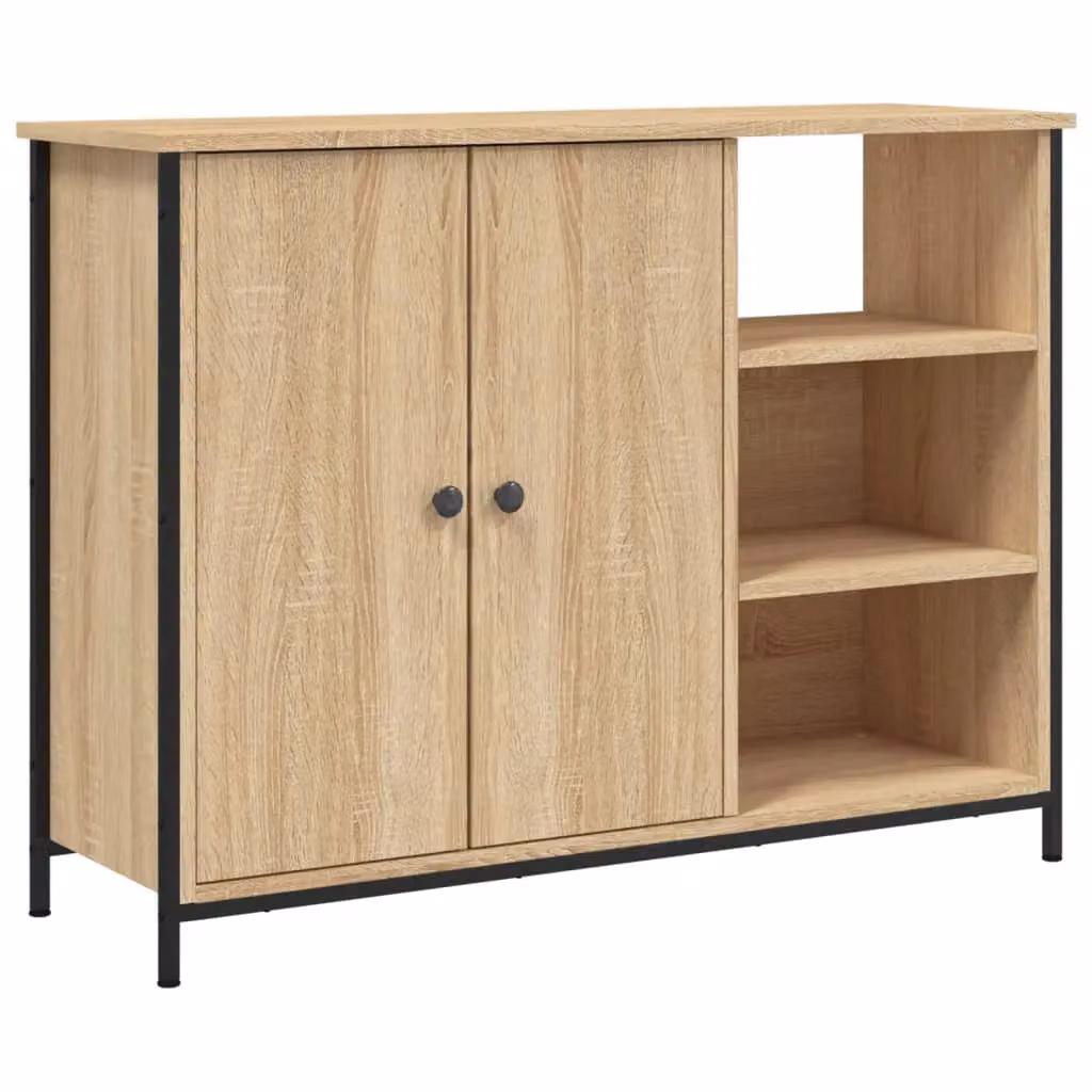 Berkfield Home Sonoma Oak Sideboard in Brown, W/D/H: 100 x 33 x 75 cm – 2