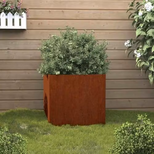 vidaXL Brown Steel Planter Tub W/D/H: 32 x 30 x 29 cm – 2