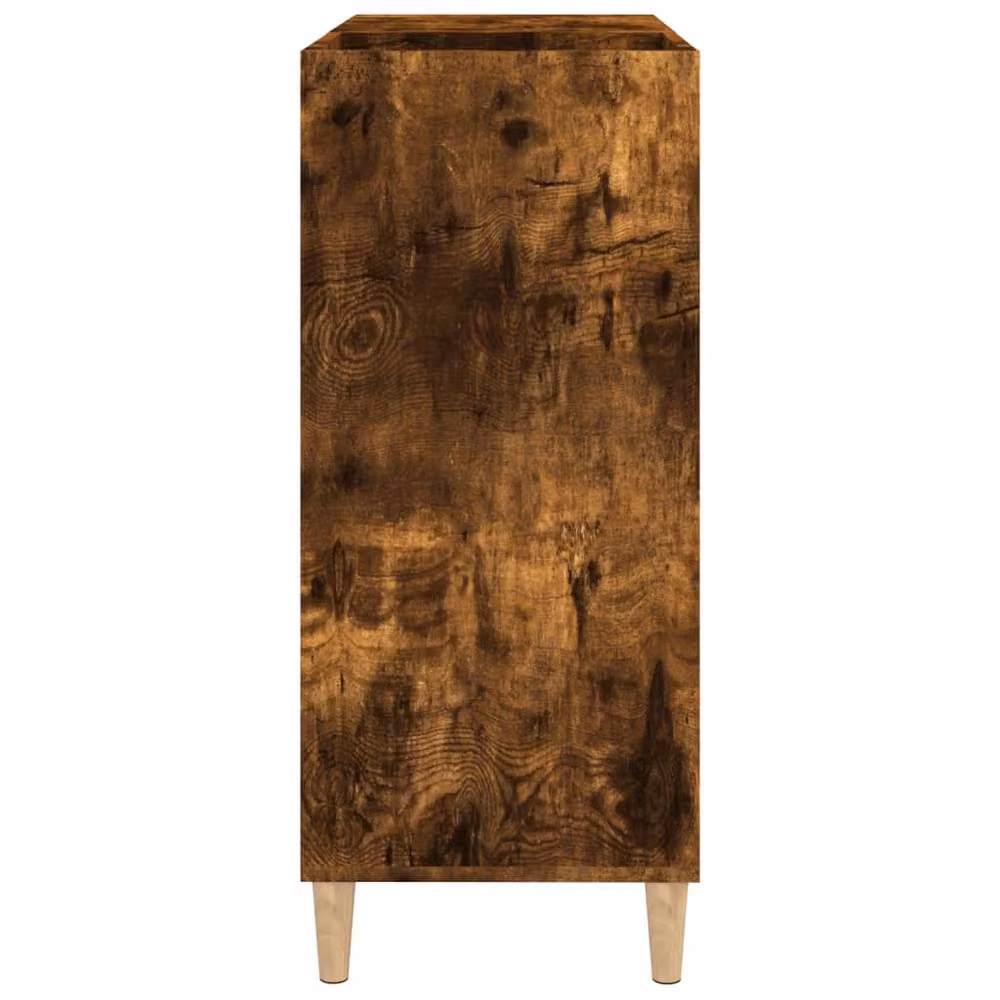 Berkfield Home Mid-Century Record Cabinet in Smoked Oak Brown, W: 84.5 cm, D: 38 cm, H: 89 cm – 3