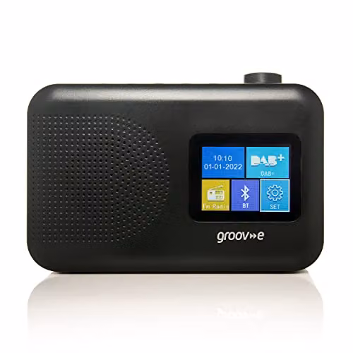 Groov-e Berlin DAB+ and FM Digital Radio with Bluetooth and 3.5 mm Jack, Black