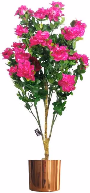 Botanik UK Luxury Pink Flowering Artificial Tabletop Tree with Copper Planter, Height: 105 cm
