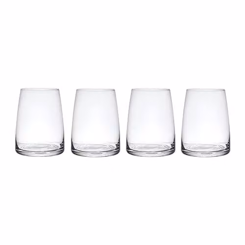 Mikasa Palermo Crystal Stemless Wine Glasses, Set of 4, 350ml, Transparent – 1