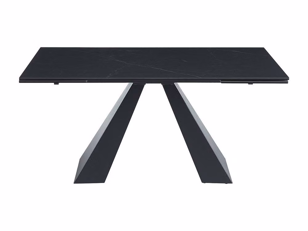 Vente-unique Modern Black Extendable Rectangular Dining Table with Ceramic and Glass Top, W/D/H: 135 x 90 x 76 cm – 2
