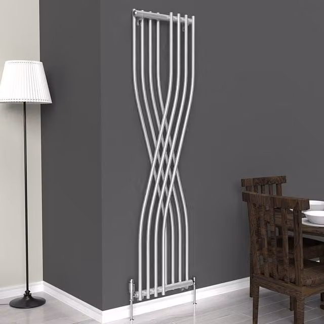 Lux Heat Xtreme Vertical Steel Radiator in Silver, H: 177.5 cm x W: 45 cm x D: 5 cm