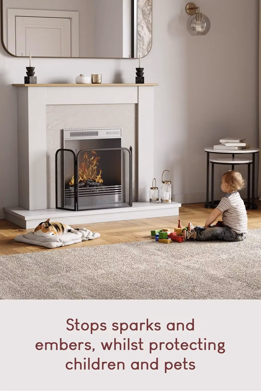 Vida Roxby 3 Panel Fireplace Guard Protector in Black – 4
