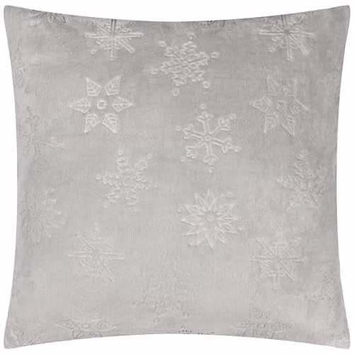 Furn Grey Faux Fur Snowflake Decorative Square Cushion, W/D/H: 50 x 50 x 50 cm – 1
