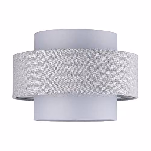 Happy Homewares Modern Grey Fabric Cylinder Pendant Lamp Shade W/D/H: 20 x 20 x 30 cm