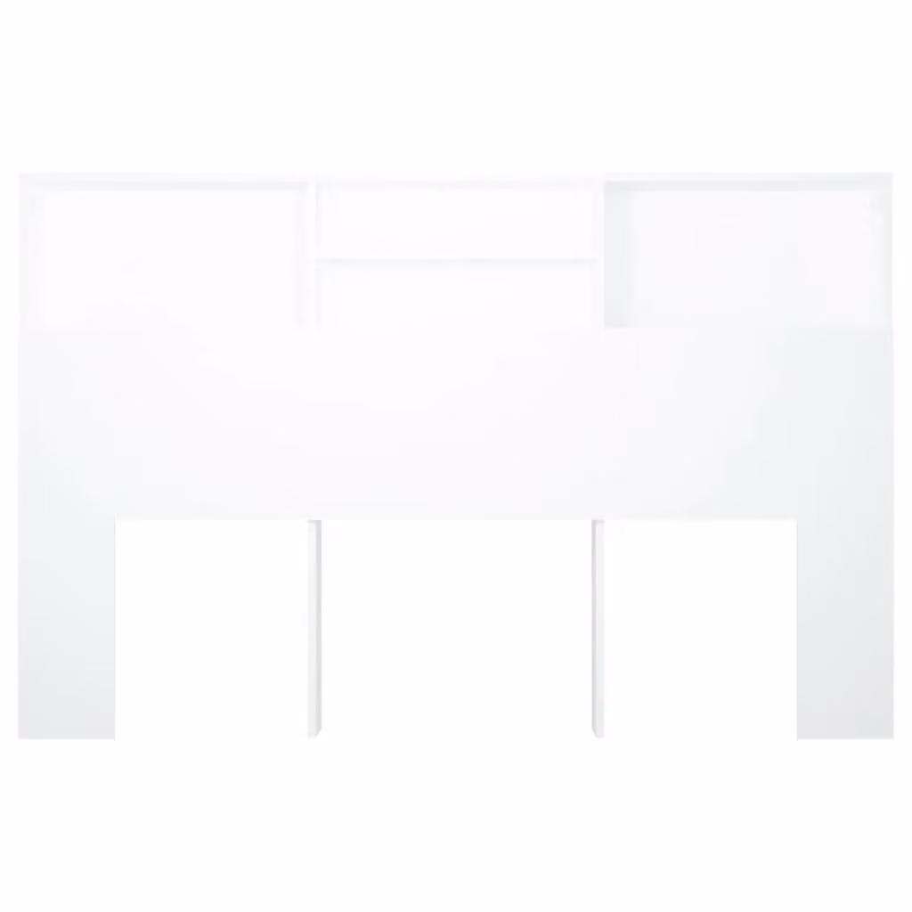 Berkfield Home White Modern Wall Mounted Headboard Cabinet with Side Compartments W: 160 cm, D: 19 cm, H: 103.5 cm – 2