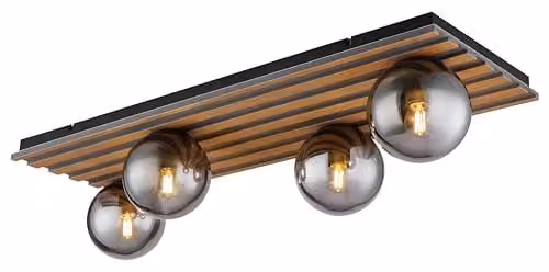 Globo Lighting Modern Sphere Ceiling Light in Black and Grey with 4x E27 Sockets, W/D/H: 90 x 30 x 20 cm – 1