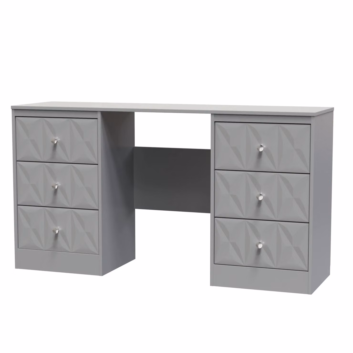 2 U Memphis 6 Drawer Kneehole Desk in Grey – 2