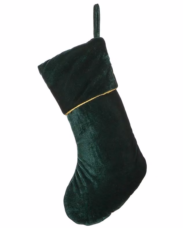 Dibor Knightsbridge Velvet Christmas Stockings, Set of 4, Green and Gold – 2