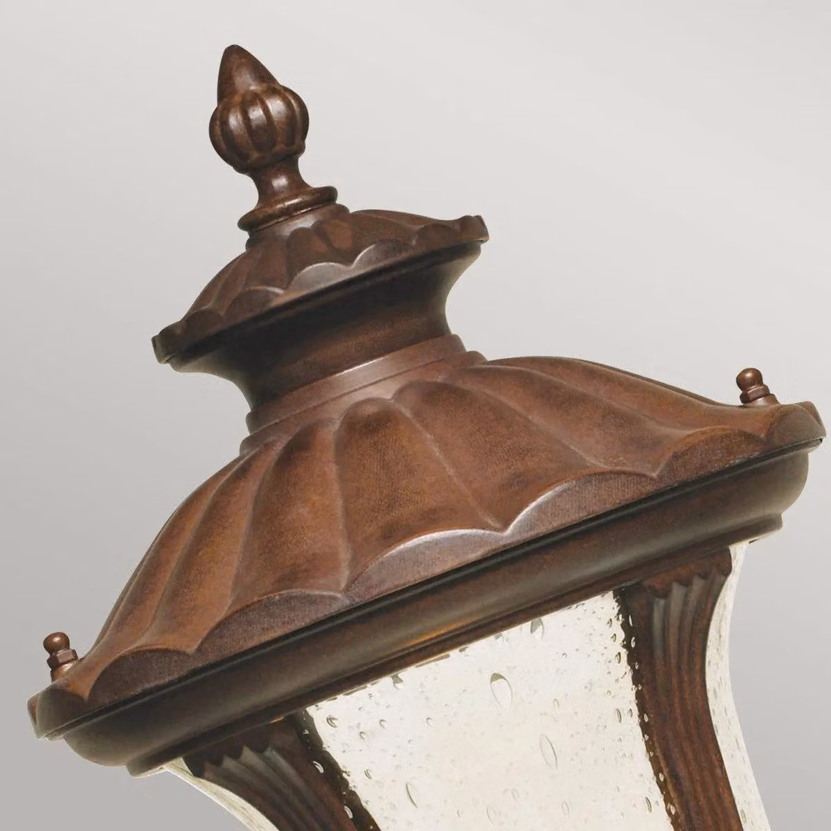 Netlighting Chicago Small Outdoor Pedestal Lantern in Rusty Brown Bronze with IP44 Rating and E27 Socket – 2
