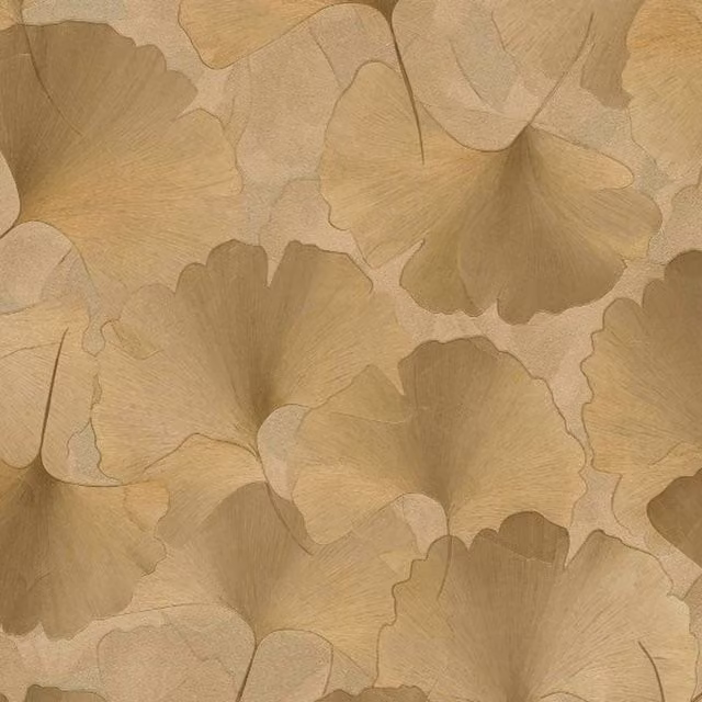 Erismann Ginko Dream Gold Textured Vinyl Botanical Floral Art Nouveau Wallpaper