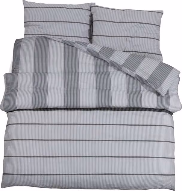 Berkfield Home Grey Cotton Duvet Cover and Pillowcase Set, W: 135 cm, L: 200 cm – 1