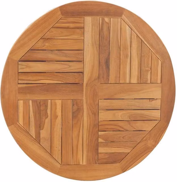 Berkfield Home Round Solid Teak Wood Table Top, Brown, Diameter: 80 cm, Thickness: 2.5 cm