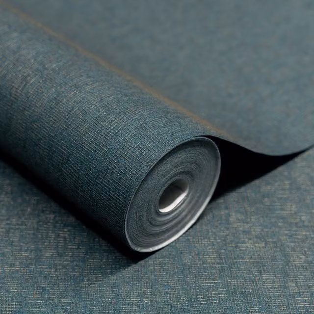 Atogo Boutique Woven Effect Embossed Petrol Teal Abstract Wallpaper Roll