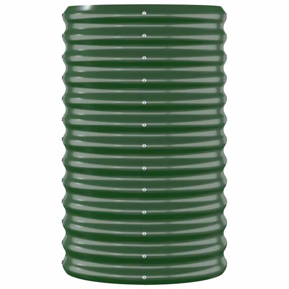 Berkfield Home Garden Green Powder-coated Steel Raised Bed W/D/H: 114 x 40 x 68 cm – 3