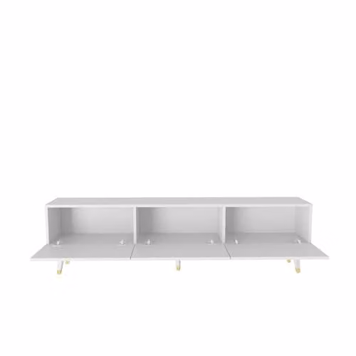 Decorotika Milagro Modern TV Cabinet in White and Gold, W/D/H: 180 x 45 x 59.8 cm – 2